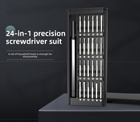 45 #   Jeu de tournevis à cliquet de précision multifonction en acier au carbone magnétique, finition chromée, kit de réparation de poche, téléphone DIY OEM