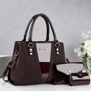 Three Piece <b>Bag</b> Set Glossy Leather Big Size Everyday <b>Shoulder</b> Crossbody <b>Bag</b> Casual Stylish Women's Spring 2026 Polyester Lining - Product Image 2