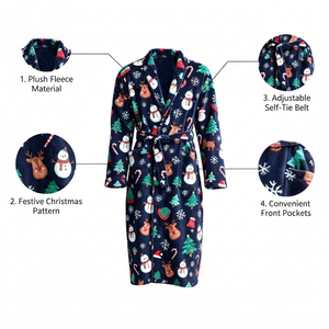 <span class=keywords><strong>Accappatoio</strong></span> in Flanella Personalizzato con Stampa a Sublimazione per <span class=keywords><strong>Uomo</strong></span>, <span class=keywords><strong>Morbido</strong></span> e Caldo, in Pile per l'Inverno, con Tasca, Dropshipping - Product Image 5