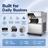 Nouvelle machine à crème glacée molle commerciale 36-38L/H, haute efficacité, grande capacité, 3 saveurs, avec pré-refroidissement XY-ZT966