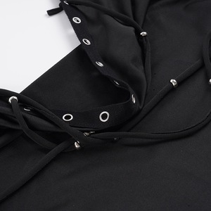 Robe moulante gothique Y2K style <span class=keywords><strong>Mall</strong></span> <span class=keywords><strong>Goth</strong></span> à capuche, dos nu, à œillets et lacets croisés, tenue de soirée alternative pour club - Product Image 5