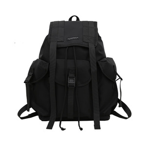 Student <b>Backpack</b> <b>Large</b> Capacity Black 15 Inches Laptop Bag School Education Neutral Gender Solid Color - Product Image 5