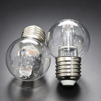 Ampoule LED G45 E27 1W 220-240V Dimmable, Options de température de couleur 2200K 2400K 2700K, Couvercle en PC, pour guirlandes lumineuses