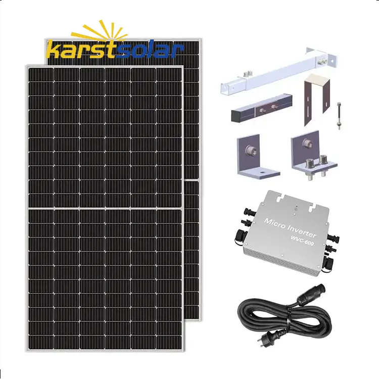 ホームルーフバルコニー太陽光発電ソーラーパネルシステム3kw5kw 10kw 15kw 20kw30kwオフグリッドハイブリッド太陽光発電システムフルソーラーセット