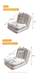 折りたたみ式ソファベッド モダンデザイン 大型 リラックスソファ ビーズクッション ファブリック 低反発 シングル 調節可能 ソファベッド - Product Image 6