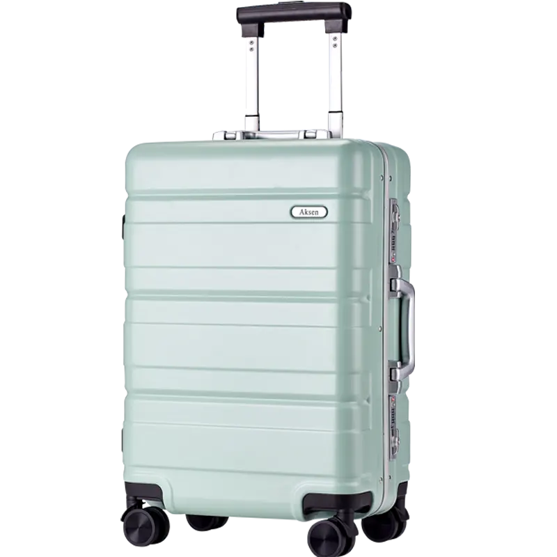 Customized Hard Case luggage Business TSA Lock 4 Wheels travel PC green cabin suitcases luggage