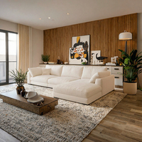 Nordisches Modernes Luxus-Sofa-Set aus Weißem Leinen, 2-3-Sitzer Quadratisches Modulares Waschbares Umweltfreundliches Apartment-Sofa