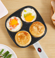 Poêle à œufs électrique antiadhésive 4 tasses, sans cuisinière, poêle à omelette en granit, poêle à frire pour le petit-déjeuner, pour œufs, crêpes, pancakes