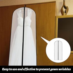 Fundas para Vestidos Largos, Translúcidas, con Cierre, Impermeables, a Prueba de Polvo, de 60-140 cm, para Almacenamiento - Product Image 4