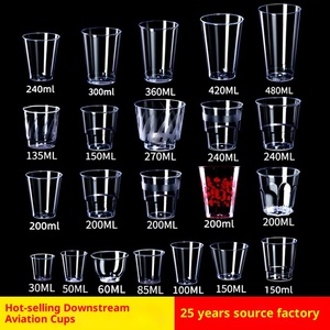 Tasse en plastique froide jetable Golden Five Edge Aviation 500pcs Party Modern Thickened Test Wine Tasting Cup - Product Image 2