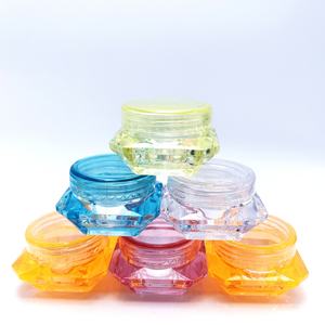 Factory Supply Transparent <b>Plastic</b> Cosmetics clear Mini PS Jar with Colorful Screw Lid - Product Image 3
