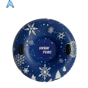 Factory manufacturer OEM customize design round PVC inflatable snow tube snow board for towable ski sled sledge