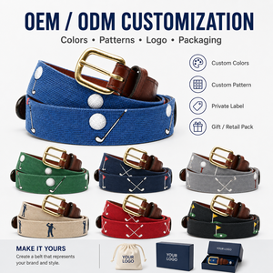 <span class=keywords><strong>Ceinture</strong></span> de golf à point d'aiguille pour hommes en cuir pleine fleur pour femmes avec boucle en laiton massif. - Product Image 4