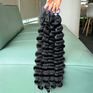 Extensiones de cabello de ganchillo sueltas y pre-enlazadas de 22 pulgadas, 100% cabello humano virgen para mujer, al por mayor - Product Image 1