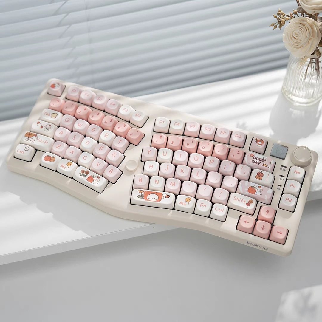 คีย์บอร์ด White-A75 + คีย์แคป M-OA Autumn Dog