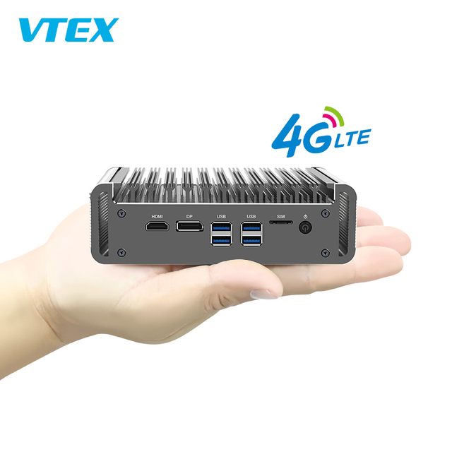 Mini Pc Low Power Quad Core Business Win11 Computer Pc Gaming Office Home Industrial Fanless Mini Pc With 4*Rj45 Jack