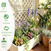 Jardinière surélevée mobile en PP avec treillis réglable, écran d'intimité extérieur polyvalent, bac à plantes pour légumes