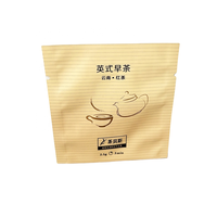 Sachets plats thermoscellés sur 3 côtés avec logo personnalisé, en aluminium mat, pour emballage de sachets de thé vides