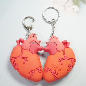 Thiết kế tối giản hình trái tim PVC cao su Keychain quảng <span class=keywords><strong>c</strong></span>áo mở chai và Ampoule Cutter phụ kiện - Product Image 2