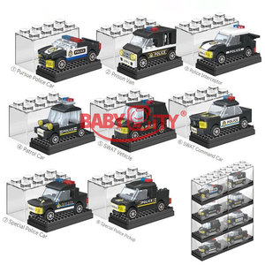WYL assemblaggio Diy Mini mattoncini di costruzione della serie della <span class=keywords><strong>polizia</strong></span> piccoli blocchi di costruzione di particelle auto Set Puzzle scatola regalo giocattolo fatto da te - Product Image 3