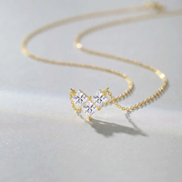 Joyería Personalizable OEM/ODM, Exquisito Colgante de Plata 925 con Moissanita y Circonita, Cadena de Eslabones, Adorno Romántico para Comercio Transfronterizo