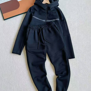 Men's Hooded Knitted <b>Sweatshirt</b> Solid Color Breathable Polyester Sporty Jacket Autumn Wear - Product Image 3