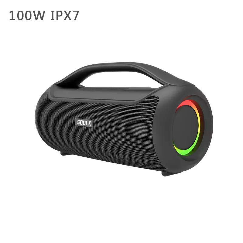 SODLK120Wビッグパワーハンドルサブウーファーポータブル屋外IPX67防水Bluetoothスピーカー、NFCパワーバンクLEDライト付き