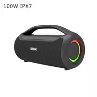 SODLK 120W כוח גדול ידית סאב נייד חיצוני IPX67 עמיד למים Bluetooth רמקול עם NFC כוח בנק led אור