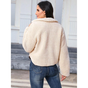Vêtements chauds pour femmes automne-hiver, veste en polaire surdimensionnée, veste décontractée quotidienne polyvalente, veste à blocs de couleur avec fermeture éclair - Product Image 6