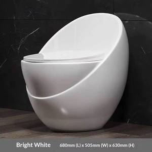 WC in Ceramica Tedesca, Design Moderno <span class=keywords><strong>e</strong></span> Semplice, Scarico a Sifone, Montaggio a Pavimento, Comoda Domestica Standard di Piccole Dimensioni - Product Image 5