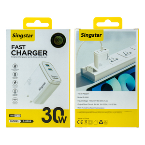Adaptador de viaje universal con <span class=keywords><strong>cargador</strong></span> USB tipo C de <span class=keywords><strong>30W</strong></span> <span class=keywords><strong>Cargador</strong></span> de pared azul eléctrico para iPhone Samsung <span class=keywords><strong>OPPO</strong></span> Adaptador de <span class=keywords><strong>cargador</strong></span> de EE. UU. - Product Image 6