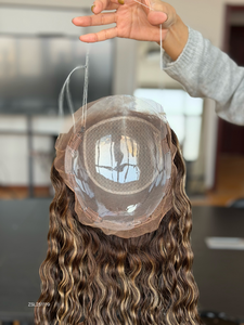 Nuevo Diseño 2024, Topper de Cabello Humano para Frente de Encaje, 130% de Densidad, Cabello Humano Virgen Europeo, Ondulado al Agua para Mujer # 3 & # 27 Colores - Product Image 3