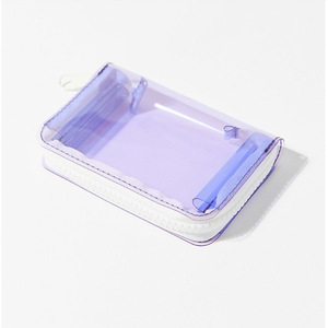 Instagram-worthy transparent PVC coin <b>purse</b>, girly small square clutch bag, taro purple makeup and lipstick organizer. - Product Image 5