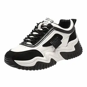 Großhandel atmungsaktive Mesh Obermaterial Schnürung Frauen Casual Sports tägliche Walking-Plattform flache Papa Schuhe für Dame Mädchen