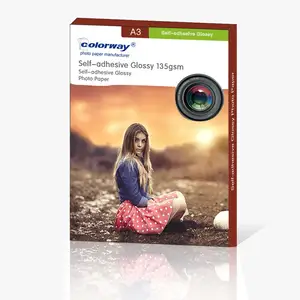 Muestra gratis, 2023 Papel fotográfico adhesivo de tamaño a3 a4, precio de fábrica de China, Premium, 115gsm/135gsm