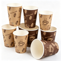 Gobelet en papier à paroi simple, design anti-fuite, logo personnalisé, gobelet jetable pour boissons, différentes tailles disponibles