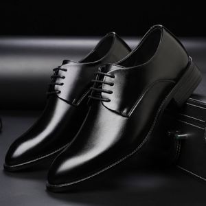 Chaussures en cuir PU légères et respirantes, antidérapantes, de couleur unie, à lacets carrés, décontractées et professionnelles, grande taille, de haute qualité pour le dropshipping - Product Image 3