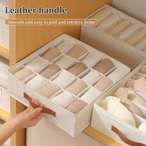 Organisateur de sous-vêtements pour armoire, boîte de rangement pliable en coton pour culottes, chaussettes et soutiens-gorge, organisateur de tiroir pour sous-vêtements - Product Image 5