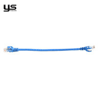 Kabel Patch Ethernet RJ45 Cat5e 24AWG Tanpa Kabel Tambahan, Konektor Transparan Kontak Emas untuk Pengkabelan Jaringan Rak Pusat Data