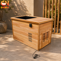 Bain froid de luxe en bois avec refroidisseur, baignoire à glace à température contrôlée pour salle de sauna