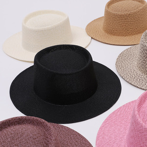 Topi Jerami Panama Lebar Bergaya Jazz Unisex, Dapat Disesuaikan, Musim Semi Musim Panas, Fashion Kasual, Pelindung Matahari Outdoor, Impor - Product Image 4