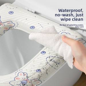 Asiento de inodoro impermeable de EVA, estilo neutro para todo el año, para el hogar, funda de asiento de inodoro tipo adhesivo, lavable - Product Image 4