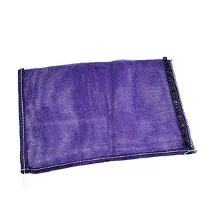 50kg PP pochette d'emballage de pommes de terre en plastique PP leno filet sac pour bois de chauffage aubergine