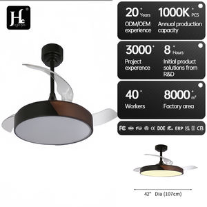 Ventilador de Techo Retráctil Invisible de 42 Pulgadas con Control Remoto Inteligente y Luz LED Moderna - Product Image 6