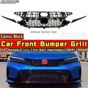 ชุดแต่งกระจังหน้าสีดำเงา สไตล์ TR สำหรับ Honda Civic รุ่นที่ 11 Hatchback ปี 2021-2022 อุปกรณ์ตกแต่งรถยนต์ - Product Image 3
