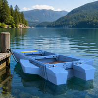 Bateau de pêche pliable pour 3 à 4 personnes, avec boîtes de flottabilité pour toit de voiture, en PE épaissi et renforcé, écologique et recyclable, compartiments spacieux pour le réservoir