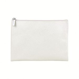 Custom Logo Cross Grain PU Waterproof Zipper Pouch Multifunctional Cosmetic <b>Makeup</b> Bag Stationery Pencil <b>Case</b> Travel Small Item - Product Image 2