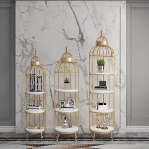 Style nordique américain en <span class=keywords><strong>fer</strong></span> <span class=keywords><strong>forgé</strong></span> Cage à oiseaux porte-fleurs multicouche intérieur balcon stockage coin support salon meubles - Product Image 1