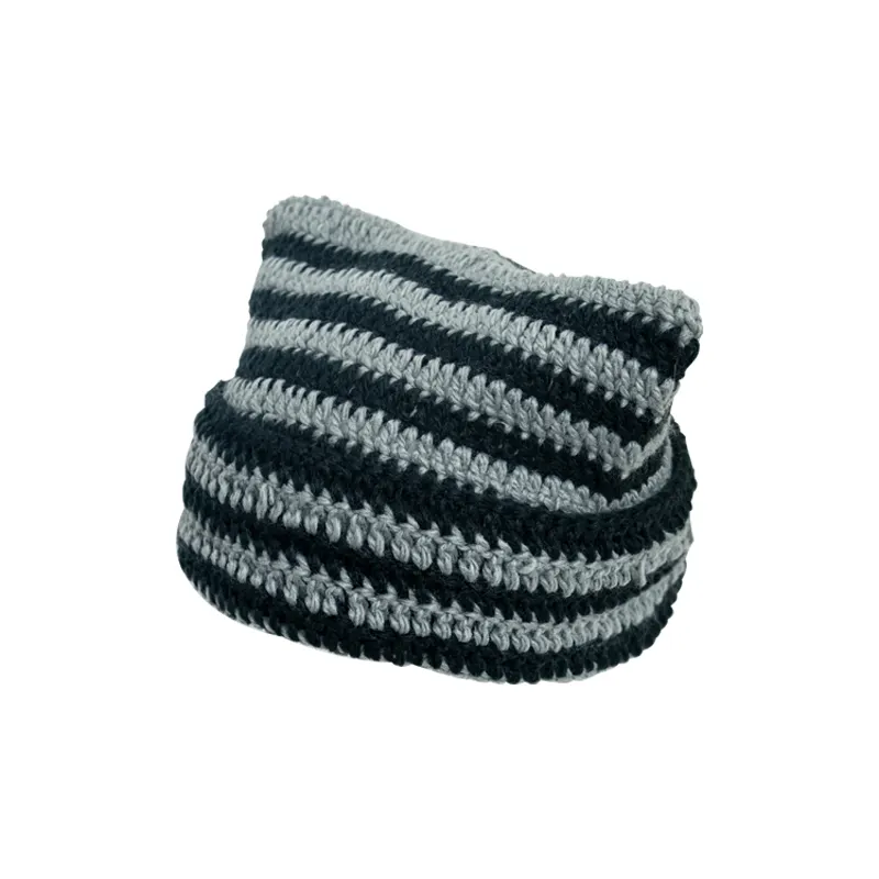 قبعات محبوكة بتصميم جديد للبيع بالجملة من الكروشيه ذات مخططات دافئة للنساء