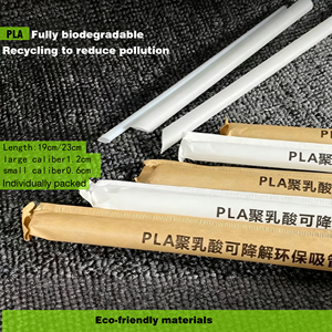 Pajitas para Vasos de <span class=keywords><strong>Boba</strong></span> de PLA Impresas Personalizadas con Diámetro de 6/12 mm, Longitud de 190/230 mm, Envueltas Individualmente y Biodegradables - Product Image 1